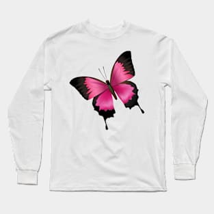 Pink Butterfly Long Sleeve T-Shirt